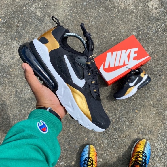 Nike Shoes - Nike Airmax 270 React “BLACK GOLD ” Women Sz 7.5